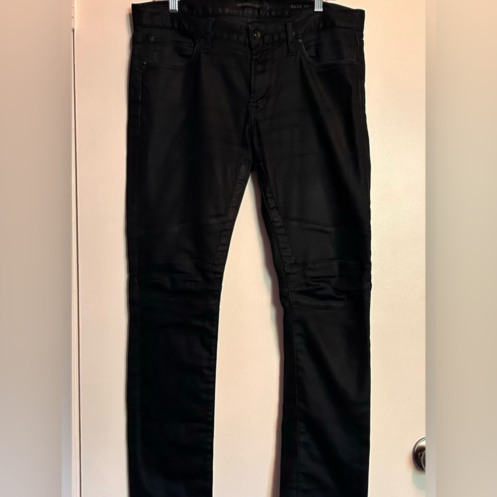 John Varvatos Wight Skinny Jeans with Moto Detail